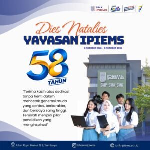 Poster Dies Natalis ke-58 Yayasan IPIEMS SMP SMA SMK di Surabaya